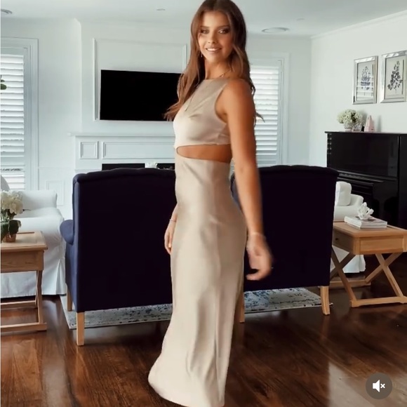 Satin Champagne Dress - Picture 2 of 4